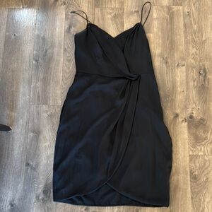 Banana Republic Black Asymmetrical Slip Mini Dress with Spaghetti Straps